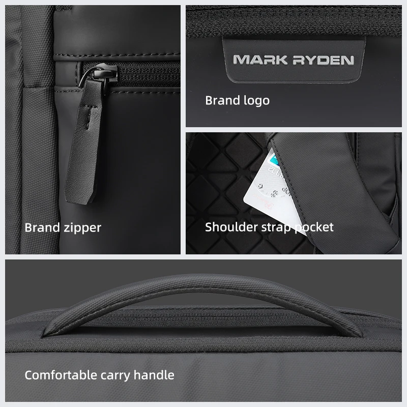حقيبة ظهر رجال الأعمال مقاومة للماء للاستخدام الخارجي وبسيطة ذات سعة كبيرة ومتعددة الوظائف