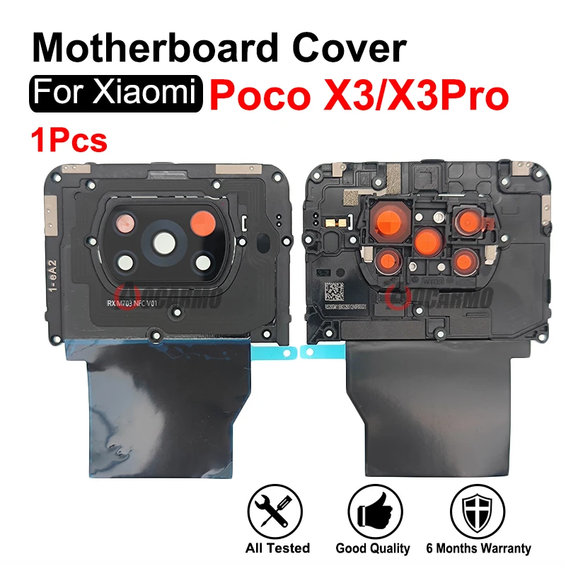 Naklejka termoprzewodząca na obudowę płyty głównej i obiektyw aparatu z ramką, część zamienna do Xiaomi POCO X3 / X3 Pro