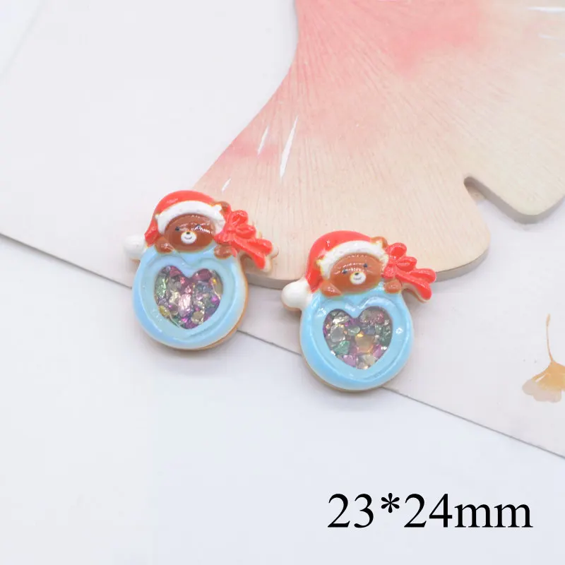 10Pcs NEW  Flowing Christmas Snowflake Tree Resin Dessert Figurines Miniatures Planar DIY Craft Home Decor Accessory