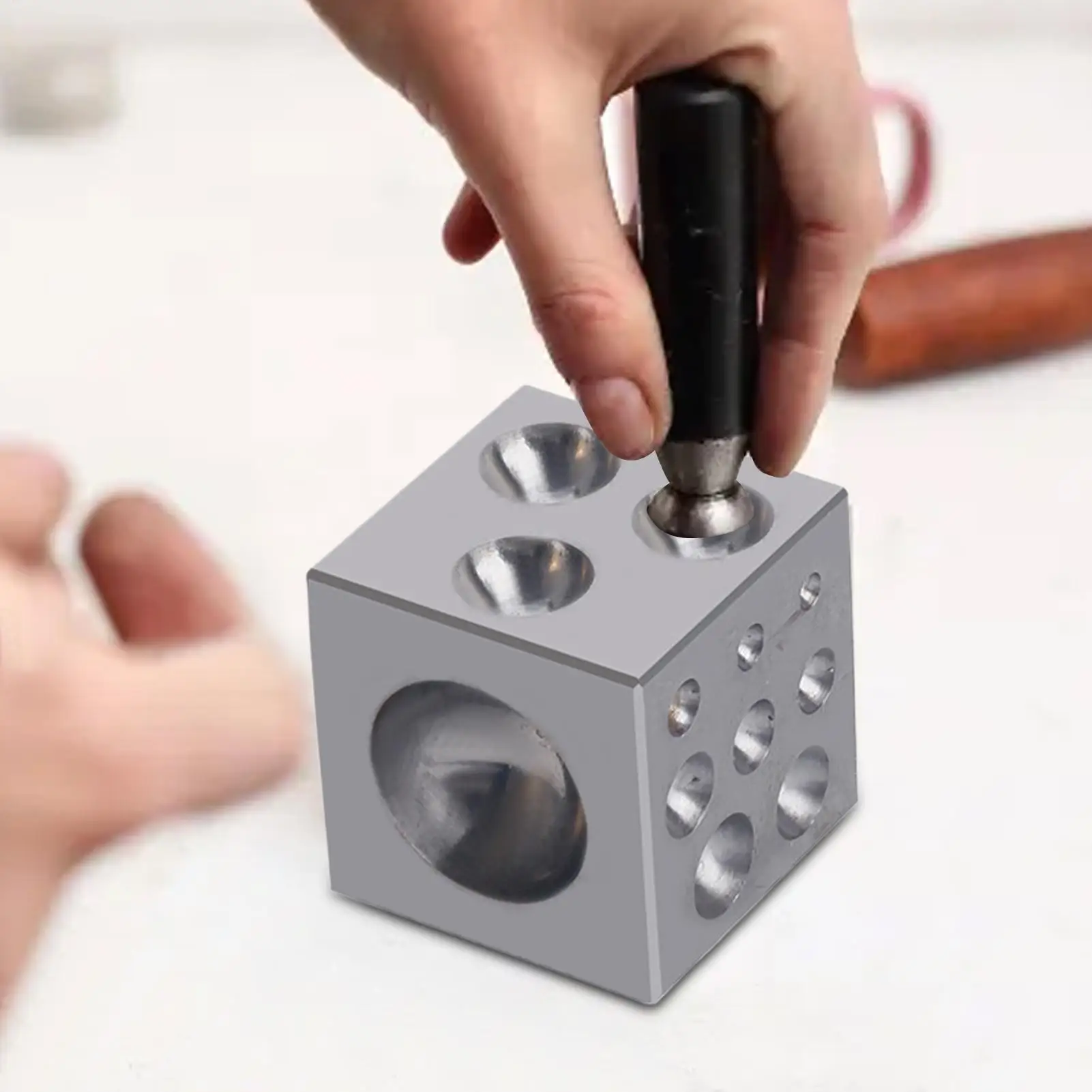 

Блок безеля для удара, 17-градусный инструмент для изготовления ювелирных изделий, круглый блок безеля для пуансона с круглыми отверстиями для профессионалов ювелиров, ремесел