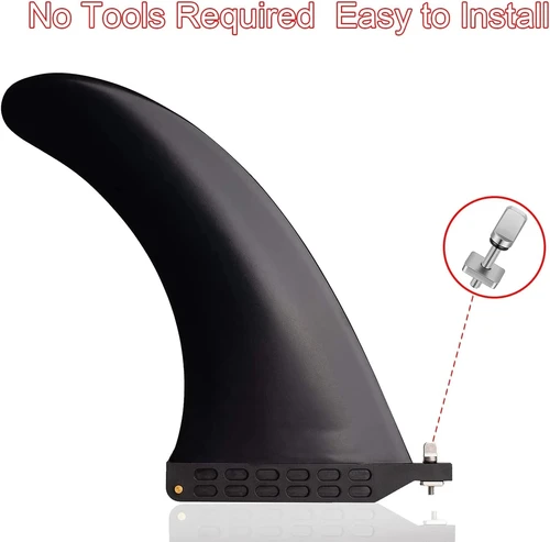 Imagen 2 del producto Aleta de Surf SUP de 9 pulgadas, aleta central única, tabla larga de nailon, tabla de Paddle con tornillo de aleta, accesorios deportivos de Surf