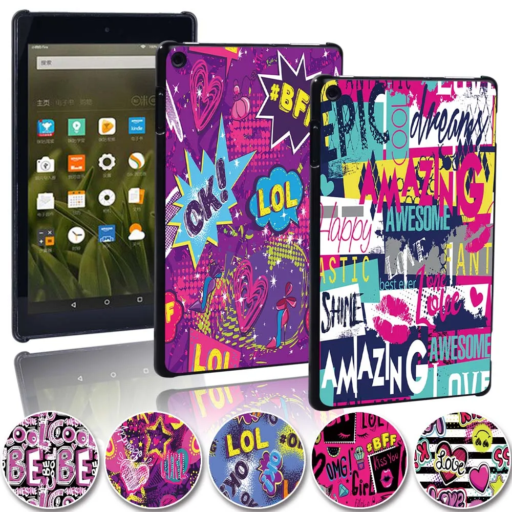 2020 graffiti Tablet Cas for Fire 7 (5th/9th/9th Gen) alexa/HD 8 (6th/7th/8th Gen)alexa/Fire HD 10 (5th/7th/9th Gen)alexa