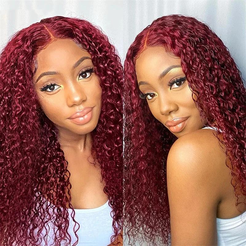 

Burgundy Cornrow Braided Wigs Lace Front Synthetic Braids Wigs Curly Hair Afro Wigs with Baby Hair 99J Color Curly Wig for Women