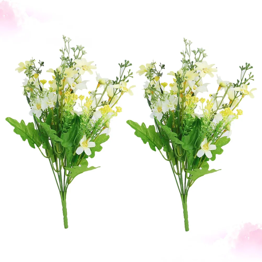 

2pcs Simulation Daisy Decor Lifelike Flower Ornament Home Decoration Living Room Office Dining Table Artificial Flowers