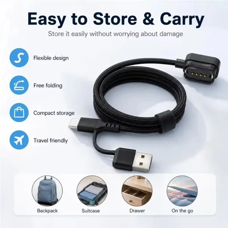 SQPP-For Di2 EW-EC300 12-Speed Electronic Shifting Charging Cord 2 Meter Bicycle Charging Adapter USB Type-C