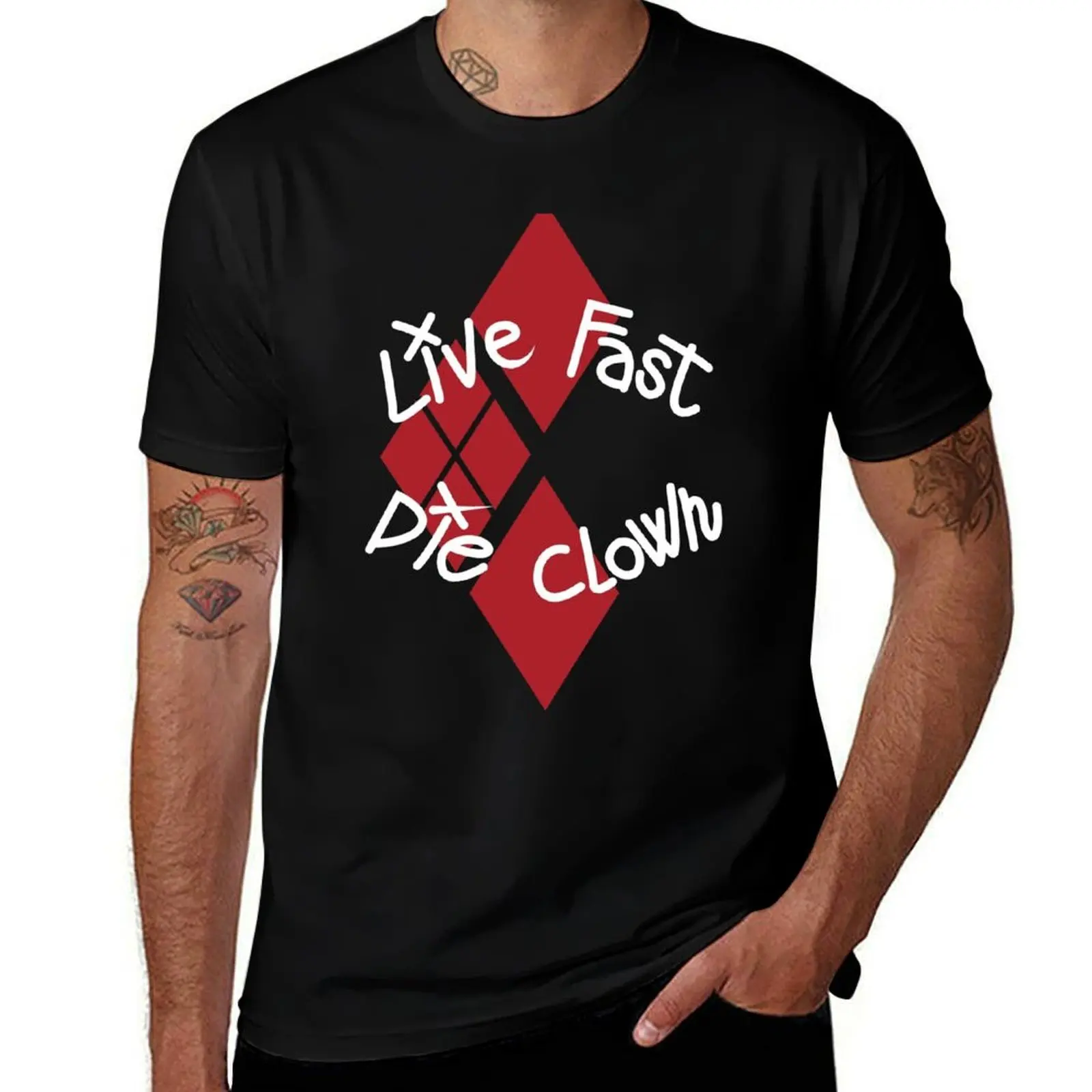 Live Fast Die Clown T-Shirt Heavy Duty Casual Work Tee