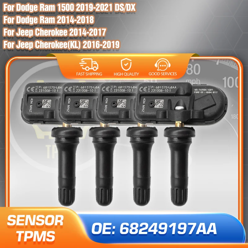 

TPMS Sensor For 2014-2019 Jeep Cherokee KL 2014-2018 RAM 1500 RAM 2500 Ram 3500 68239720AA Tire Air Pressure Sensor 68249197AA