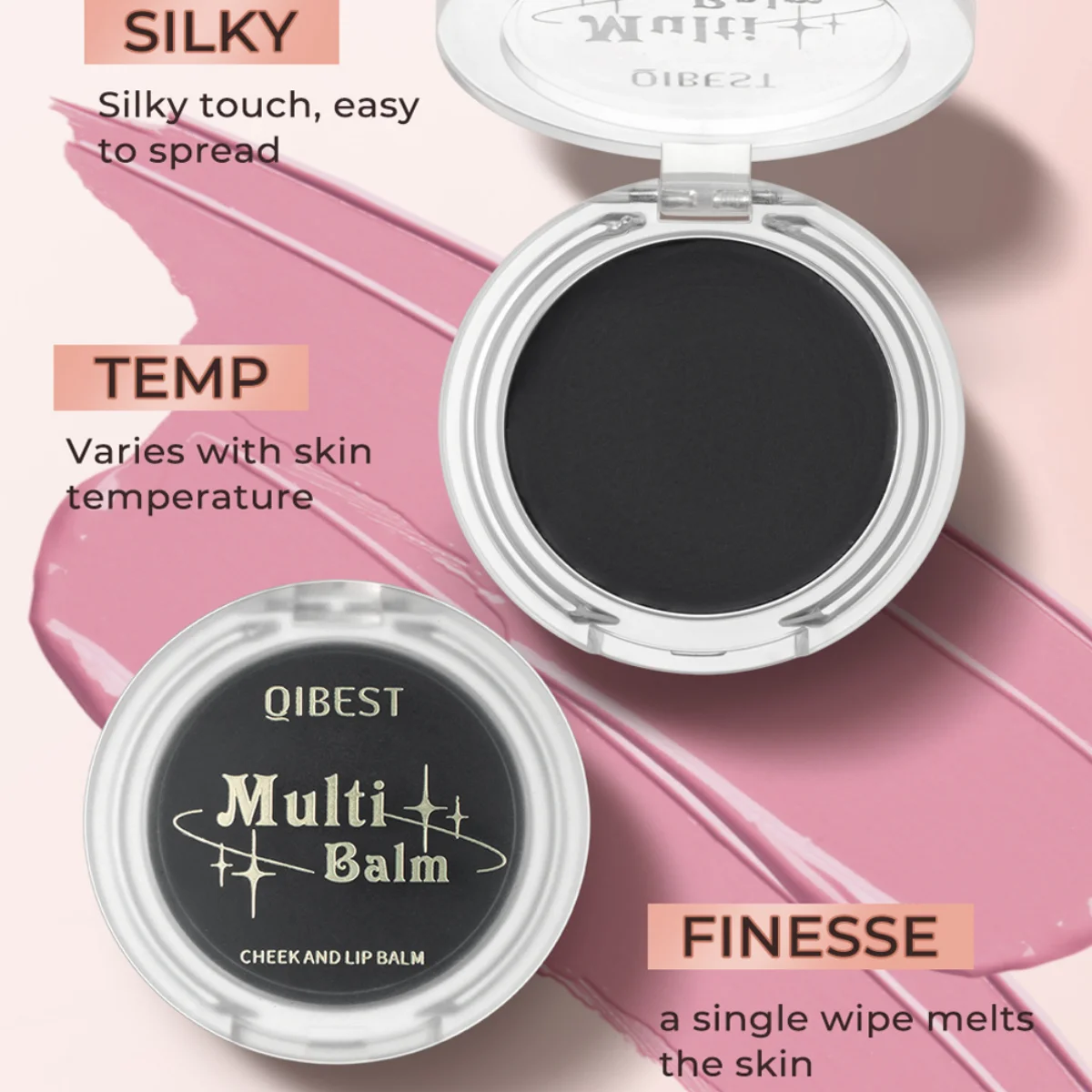 Czarny Kryształowy Róż Multi Balsam Magiczny Róż Zmieniający Temperaturę Żelowy Róż Kremowy do Ust Makijażu Oczu Różowy Tint do Policzków Paleta Rouge