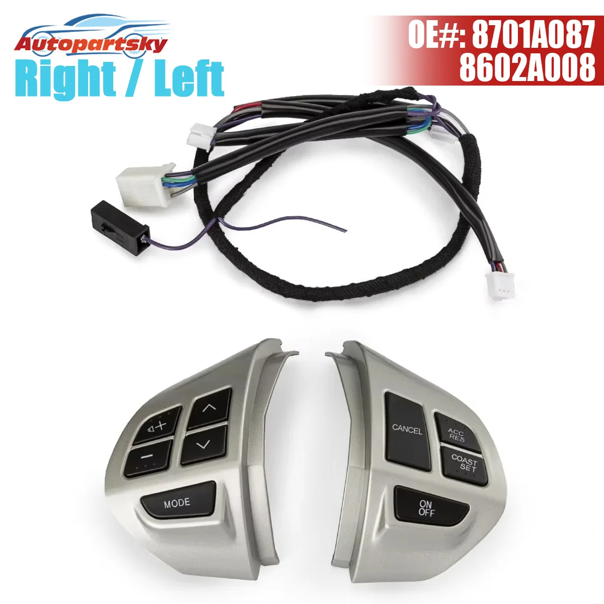 8701A087 8602A008 Steering Wheel Control Switch For Mitsubishi ASX L200 Laner Outlander XL Pajero Montero Sport 2012 with Wire