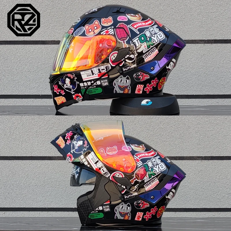 أحدث خوذة دراجة نارية من ORZ ذات عدسة مزدوجة خوذة قلابة كاسكو بارا موتو دراجة نارية للسفر خوذة شبه كاملة نتوء (غطاء) موتو