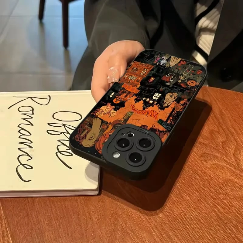ハロウィンゴーストキャッスル柄スマホケース Apple iPhone 17 16 15 Pro Max 14 Plus 13 12 11 17Air 16E ソフトカバー