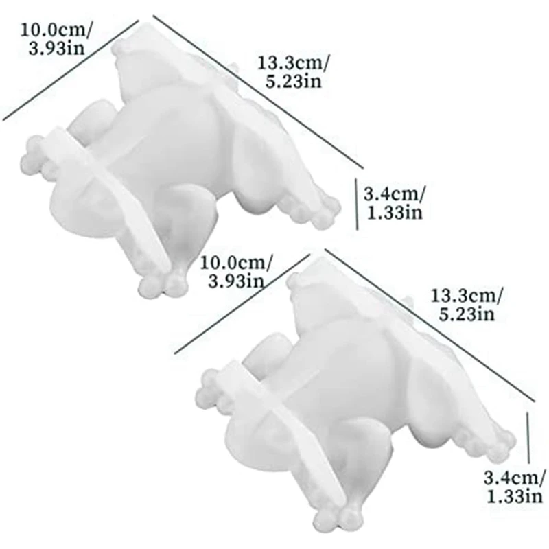 2PCS Frogs Shape Resin Molds 3D Cute Resin Molds Diy Crystal Glue Small Animal Ornaments For Epoxy Casting