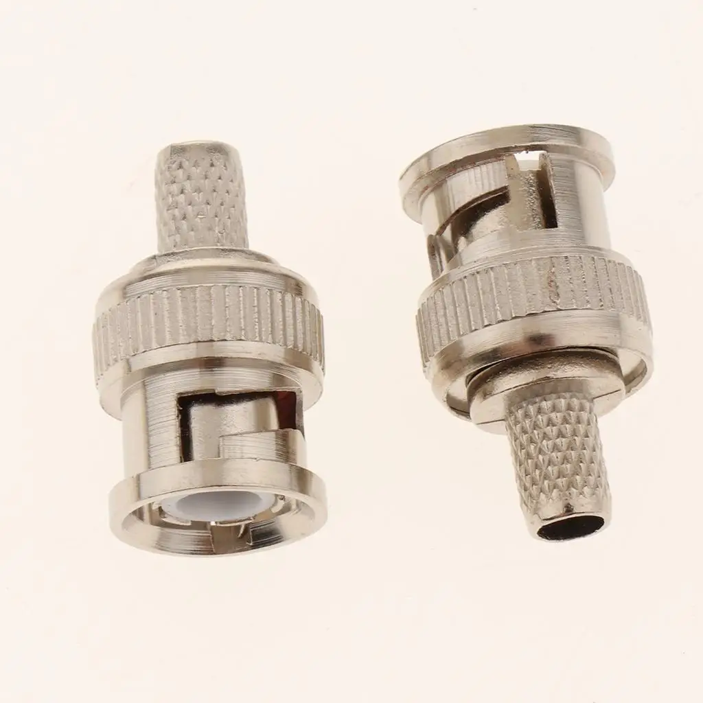 10-Pack Professional RG59 BNC Male -On Connector for Coaxial Cables