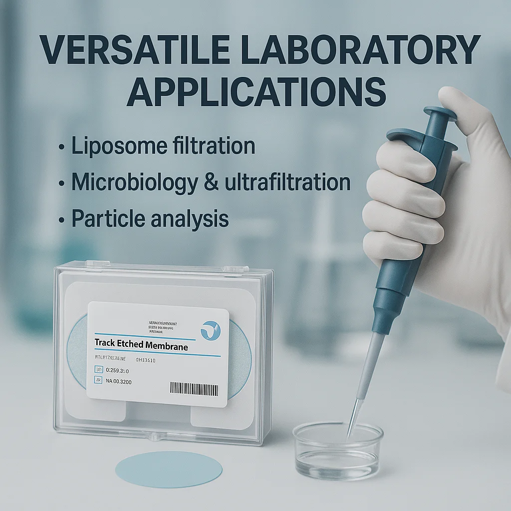 مسار البولي كربونات المحفور PCTE غشاء نانوبور مرشح الترشيح الفائق النووي لترشيح الدهون