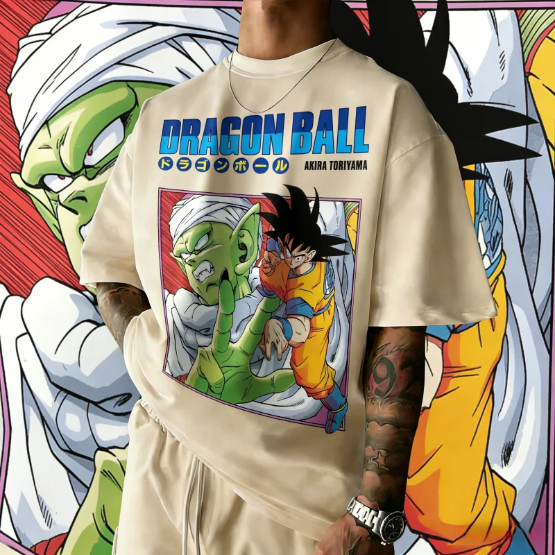 2026 Neues Sommer-T-Shirt zum 40-jährigen Jubiläum von Dragon Ball, 100% Baumwolle, Anime-Druck, Modisches T-Shirt in Übergröße, Streetwear, Unisex, Y2K