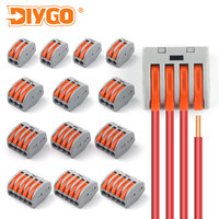 30/50/100PCS 21 Series Lever Wire Connectors Push-In Press Electrical Terminal Block Clamp Cable 2/3/4/5/8Ports 0.08-2.5(4.0)mm²
