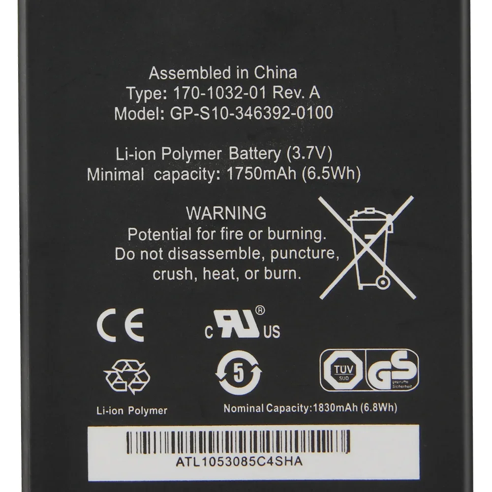 GP-S10-346392-0100 Replacement Battery For Amazon Kindle3 Kindle 3 S11GTSF01A D00901 E-Reader 1750mAh