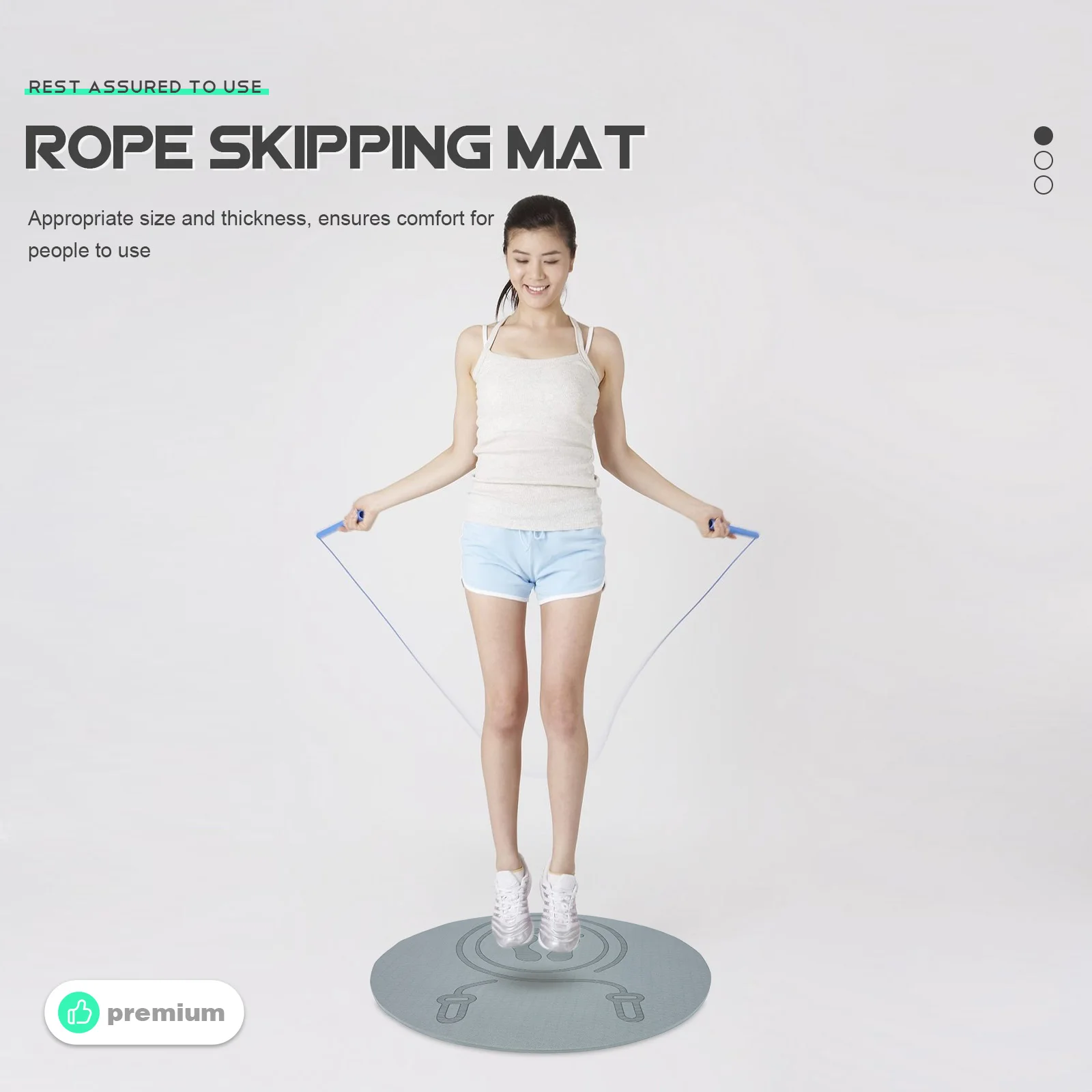 

Jump Rope Mat Indoor Non-Slip Shockproof Fitness Cushion Silent Exercise Mat Multipurpose Gym Yoga Pilates Workout