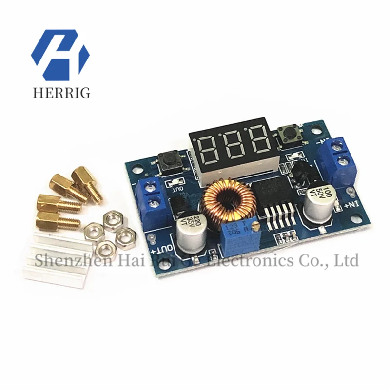 

Voltage adjustable DC step-down stabilized power supply module with voltmeter, digital display, 5A high power 75W DC board