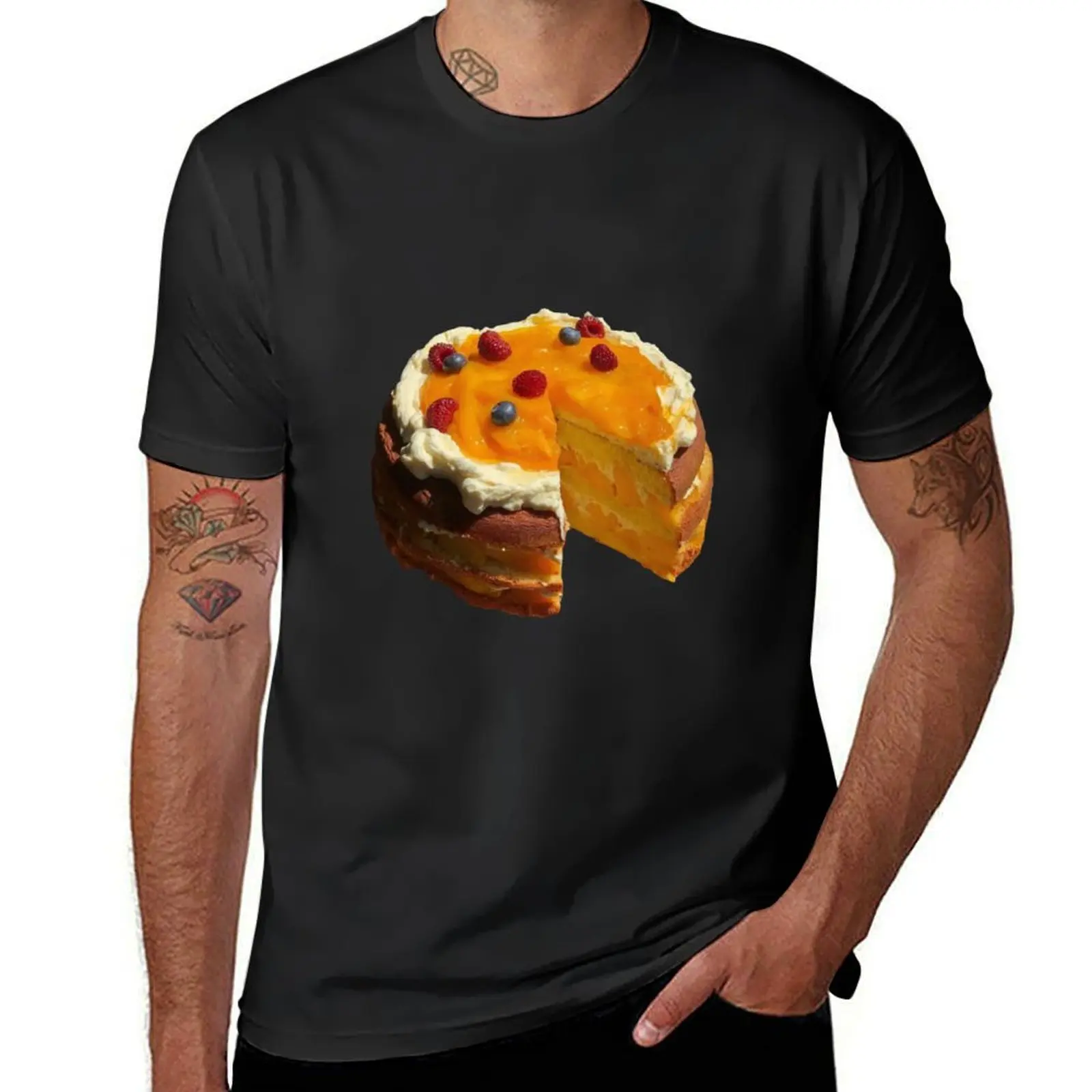 cake stiker T-Shirt blacks cute tops funnys mens clothing