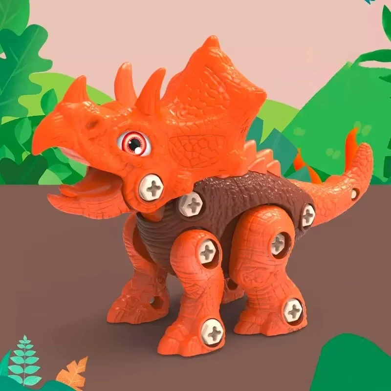 Jurassic Dinosaur Series DIY Screw Combination Tyrannosaurus Rex Triceratops Children Parent Child Interactive Blocks Toy Gift