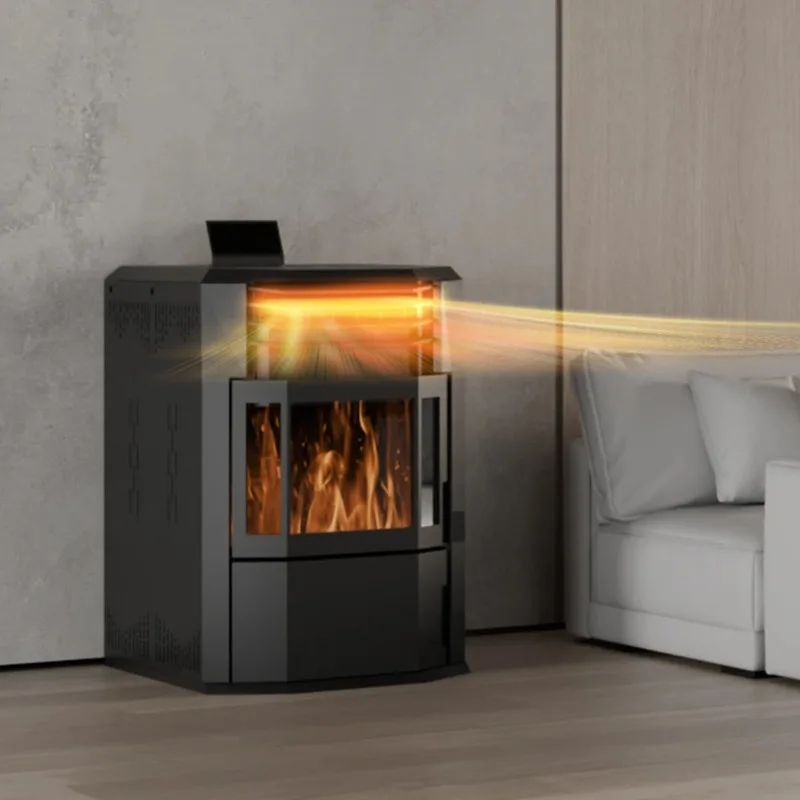 10kW Automatic Modern Indoor Wood Burner Biomass Pellet Stove Central Water Heating Free-standing for Home Fireplaces Fireplace