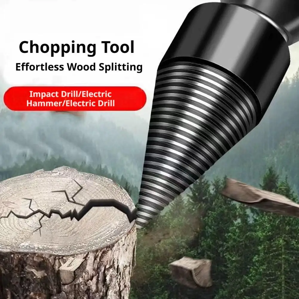 1set Wood Drill Bit Twist Firewood Splitting Drill Bit Wood Splitter Screw Cones Bit Square Round Drill Bit For Wood Cleaving To