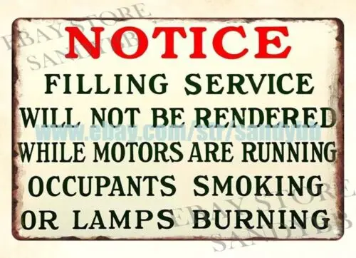 1pcs oil Notice Filling Service metal tin sign cabin decor