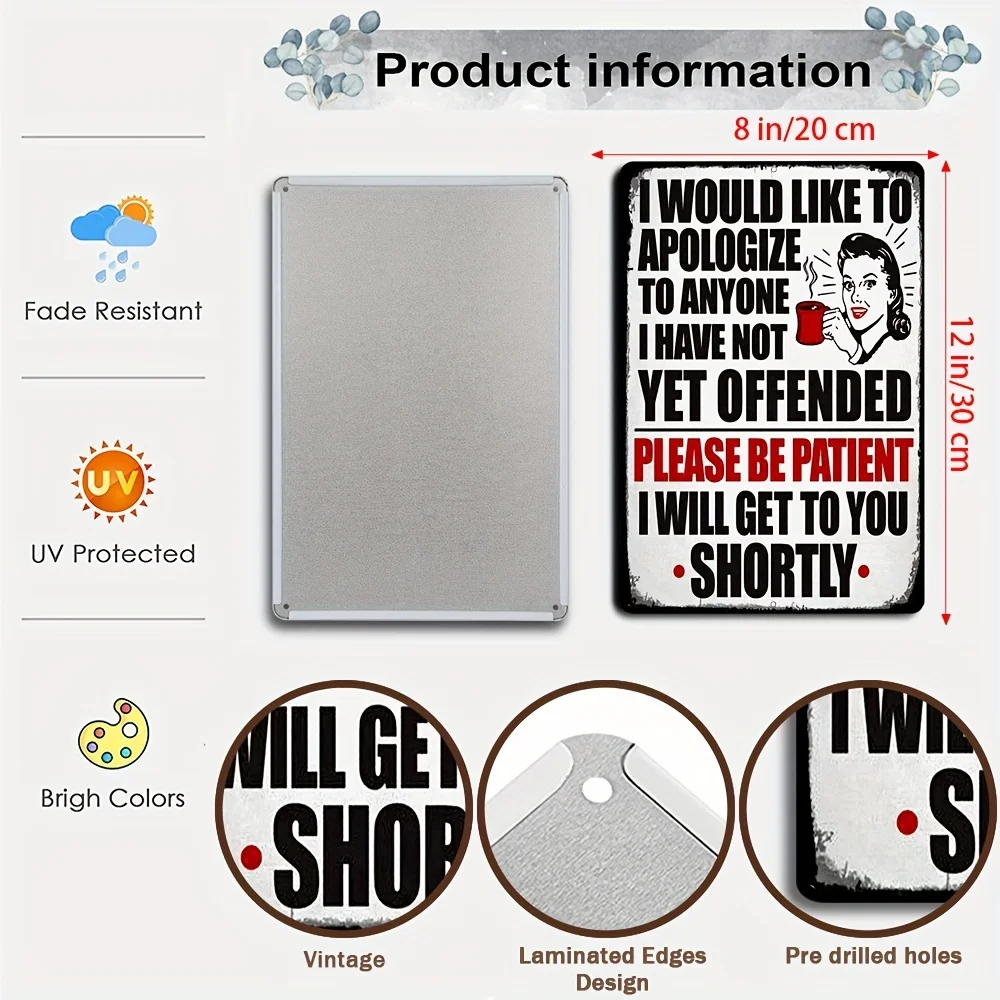 قطعة ممتعة من قصدير الاعتداء - لافتة معدنية مقاس 8 × 12 بوصة للمنازل والغرف والحمامات والحانات والمقاهي والكراجات