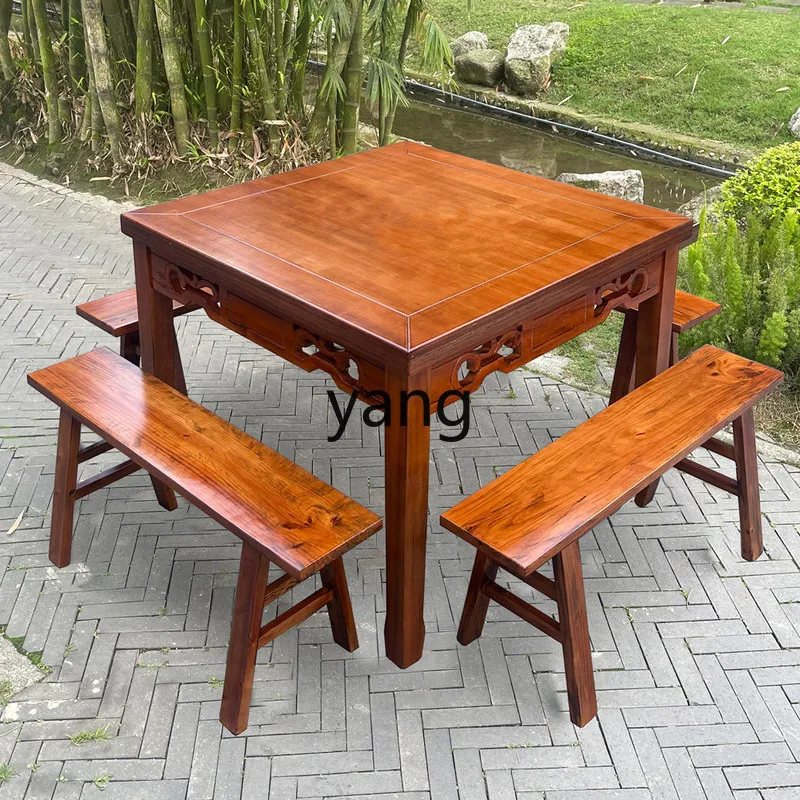LMM eight immortals table agritainment antique solid wood new Chinese commercial simple eight immortals table