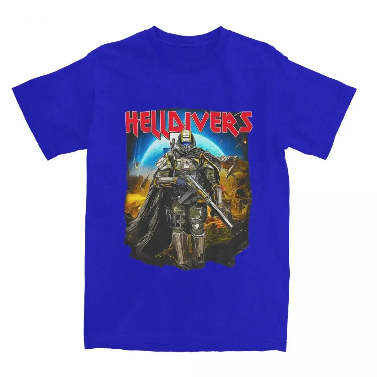 Short Sleeve Tee Shirt Original Tops oversized Novelty Game Helldivers 2 Skull T-Shirt Men Crewneck 100% Cotton Malevelon Creek