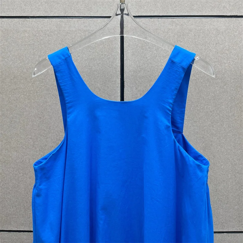 Immagine 4: Abito da donna nuovo con scollo rotondo, vestibilità slim, senza maniche, lungo, per l'autunno 2026, abito da festa senza schienale, in cotone, abiti casual da donna