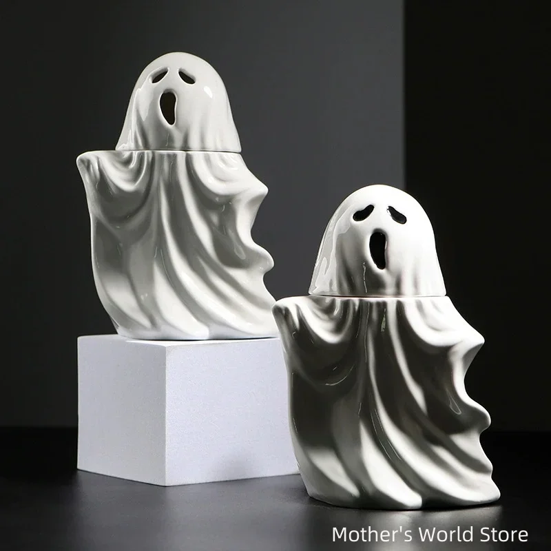 

White Ghost Cup Three Dimensional Ceramic Cup Cartoon Mark Cup Halloween Gift