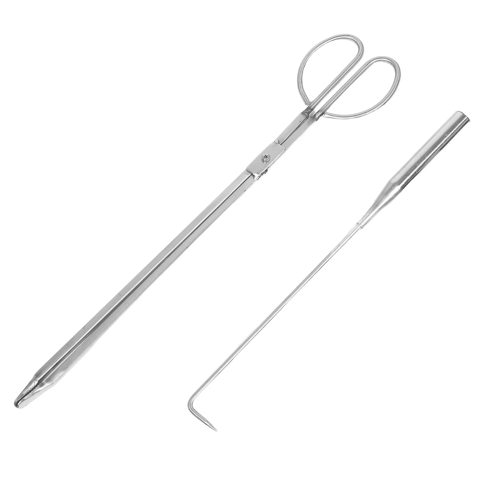 1-set-firewood-tongs-fireplace-hook-stainless-steel-heavy-duty-fire-pit-poker-camping-fire-tools-patio-ash-rake-log-grabber