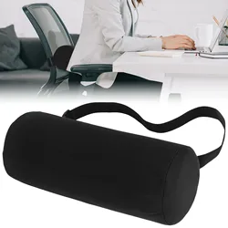 Offices Lumbar Pillow Memory Foam Roll Pillow Removable Washable Lumbar Support Pillow for Automotive Home Office Chair Black