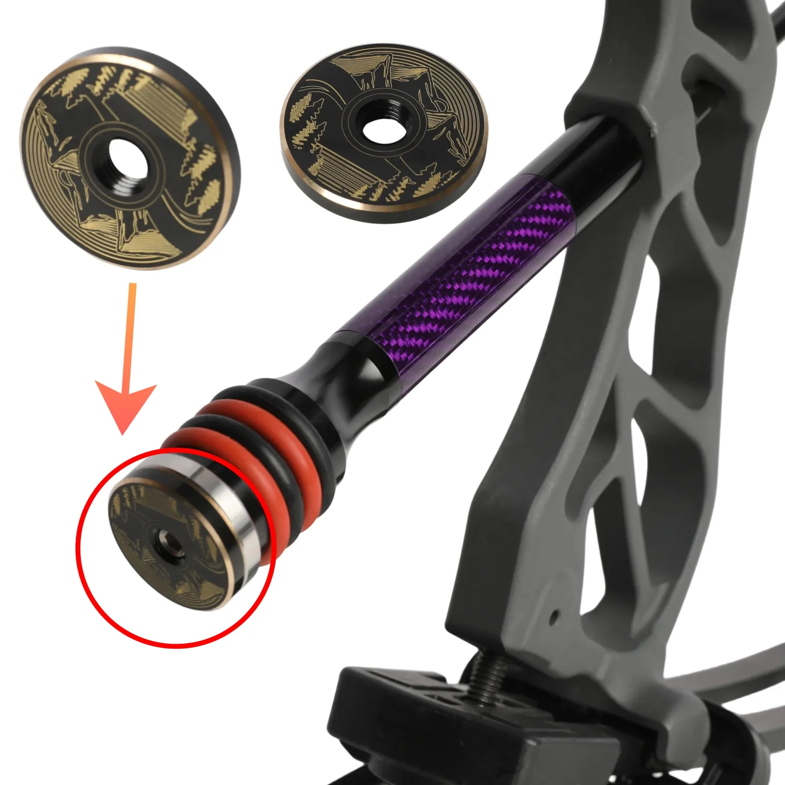 1 OZ Bow Stabilizer Counterweight 5/16-24 Thread Brass Weight for Recurve Compound Bow  Archery Hunting Targeting Shooting Acc