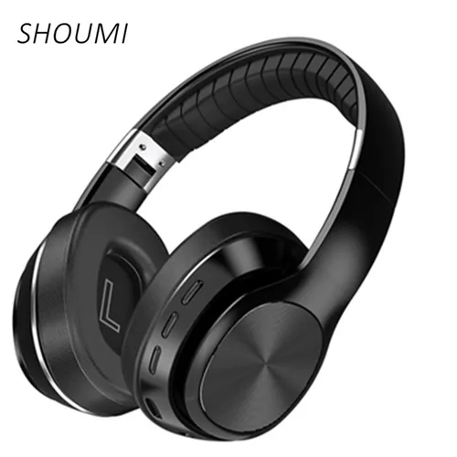 Imagen 1 del producto Shoumi-auriculares inalámbricos con Bluetooth sobre Eer Blue Tooth 5,0, auriculares estéreo para Pc, auriculares con micrófono, compatible con tarjeta TF FM