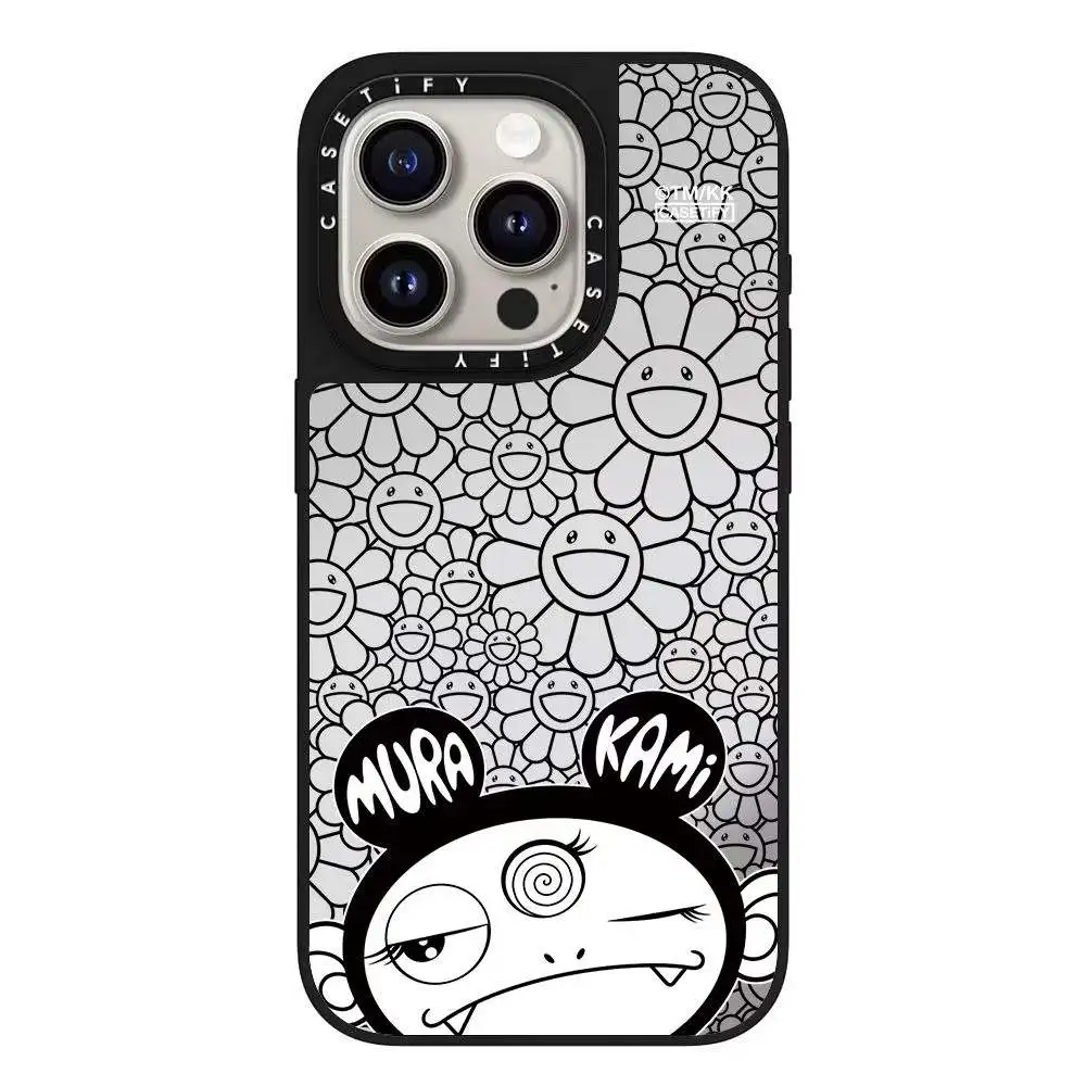 حافظة هاتف MINISO Anime Character Mirror لهاتف iPhone 16 Pro Max/15 Plus، مناسبة لهاتف iPhone 14 و13