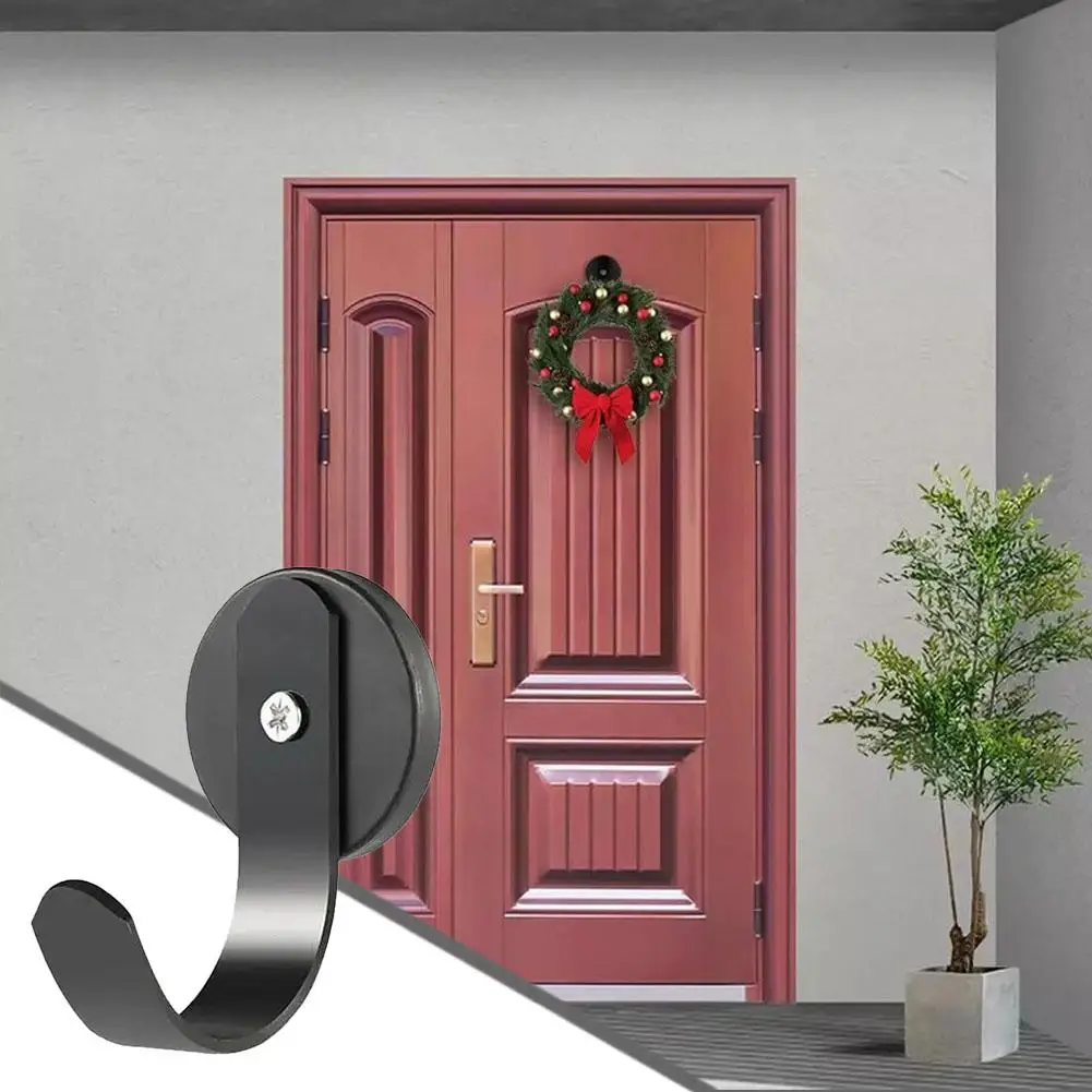 New Magnetic Hooks Home Kitchen Workplace Front Door Strong Hanging Black Wreath Organizer For Refrigerator Grill Kitchen K Y0Z7