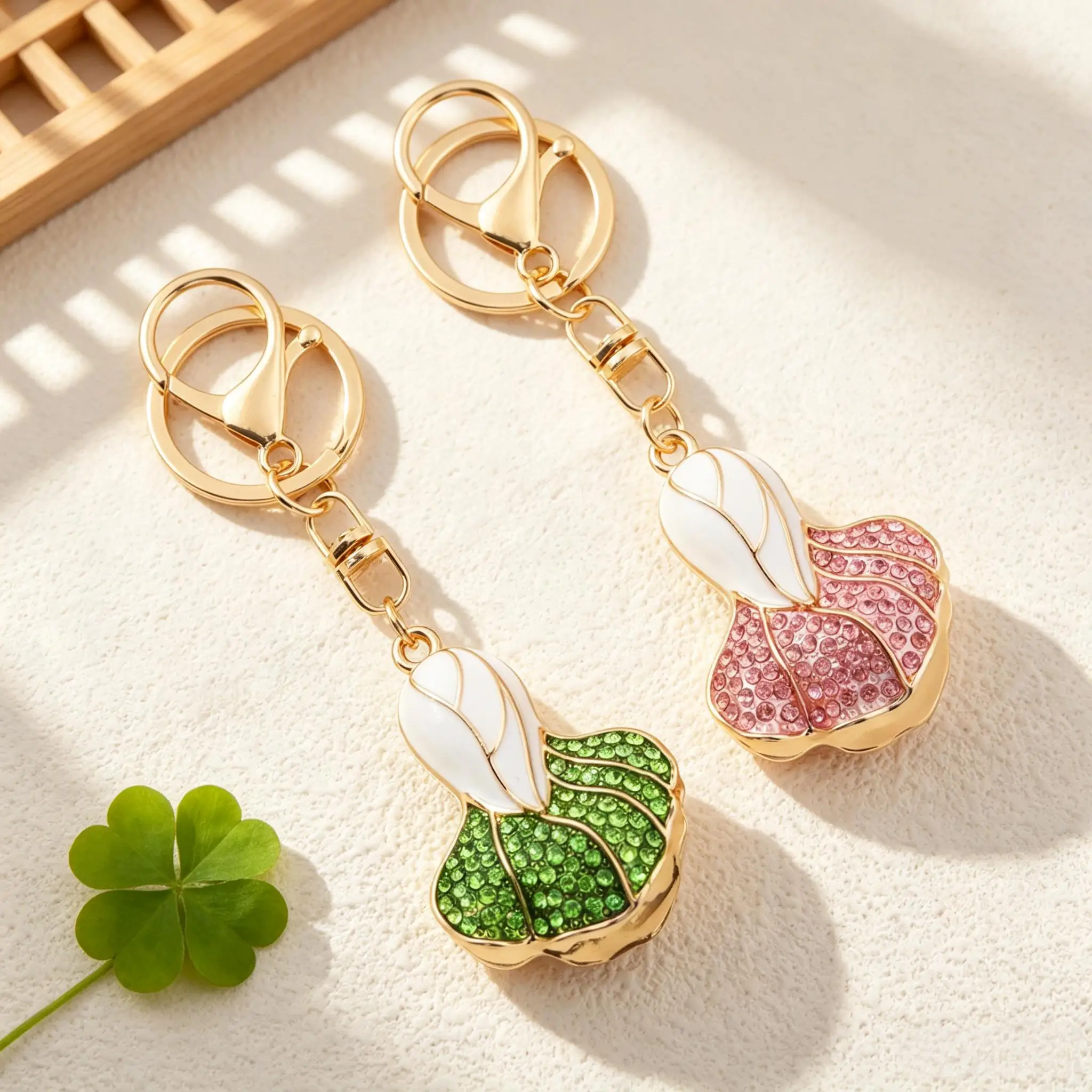 Cute Crystal Cabbage Keychain Sparkling Vegetable Bag Charm Stylish Backpack/Tote Bag Accessory Unique Holiday Gift For Women