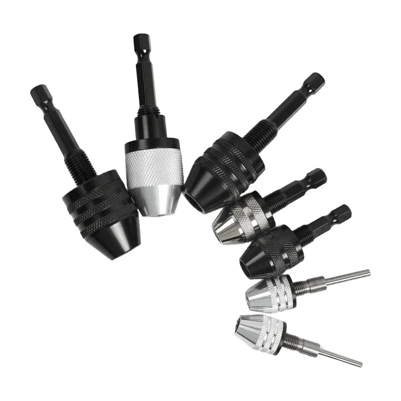 1PC Mini Keyless Chuck Electric Drill Bit Adapter 0.3-8.0mm Collet Converter 1/4