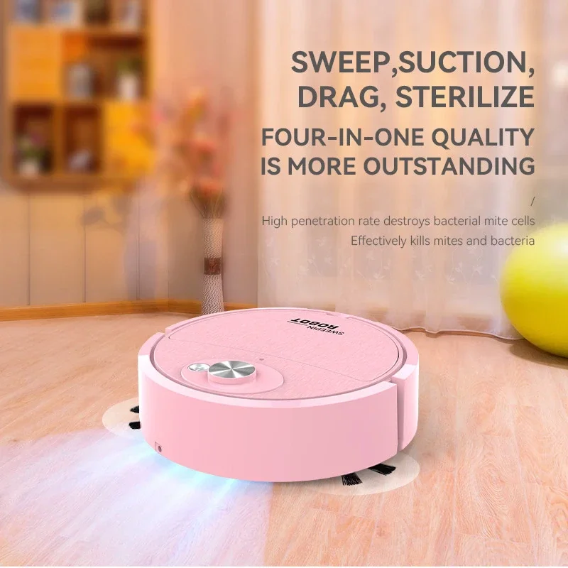 Staubsauger mit USB-Ladefunktion, Wischroboter, Haustierhaar-Entferner, für Hartböden und Teppiche, Smartes Kehr- und Sauggerät für den Haushalt – Detail 1