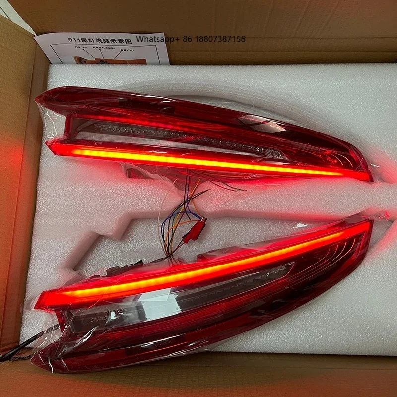 

Светодиодный задний фонарь для Porsche 911.1 911.2 2014-2020, задний бампер, динамический указатель поворота, автомобильные аксессуары, Plug and Play, задний фонарь