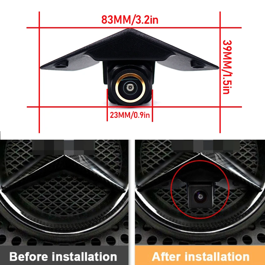 HD AHD 1080P Logo Fisheye Car Front View Camera For Mercedes Benz Vito A B C E G GL SLK GLK SL S V X W166 W176 W205 W212 Class