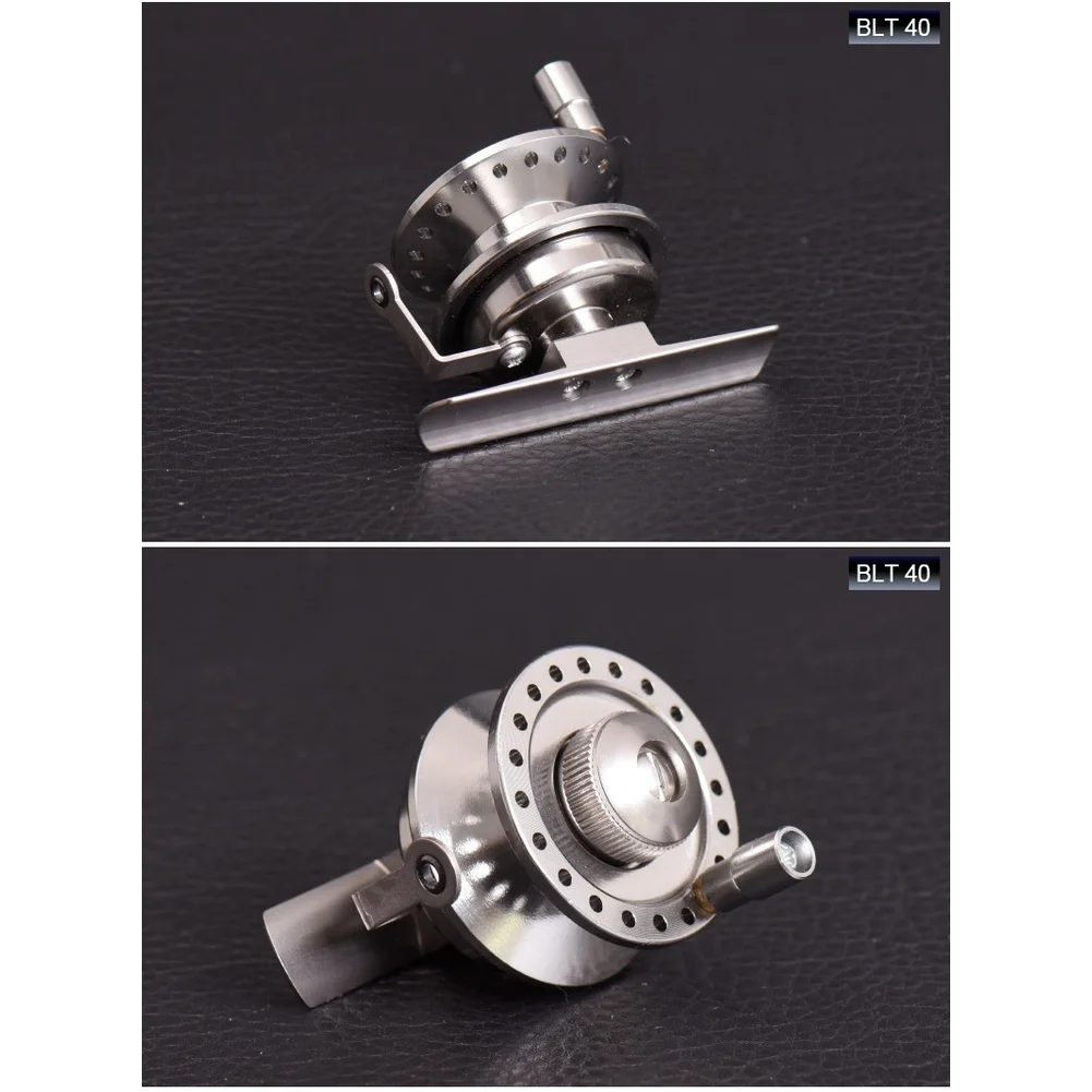 CNC Aluminum Fishing Reel for Ice Conditions Featuring Centerpin Spool Side-Foot Base Guide Ring and 1:1 Direct Drive Ratio