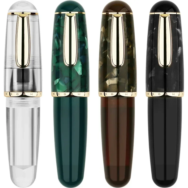 Majohn Q1 Mini Wood/Acrylic Transparent Pocket-Size Eyedropper Fountain Pen Iridium EF/F/M Nib Portable Ink Pen Writing Gift Set