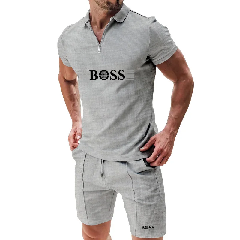 

Summer Men's Casual Outdoor Jogging T-Shirt And Shorts Set Fashionable Quick-Drying Breathable Sports Outfit Short-Sleeved