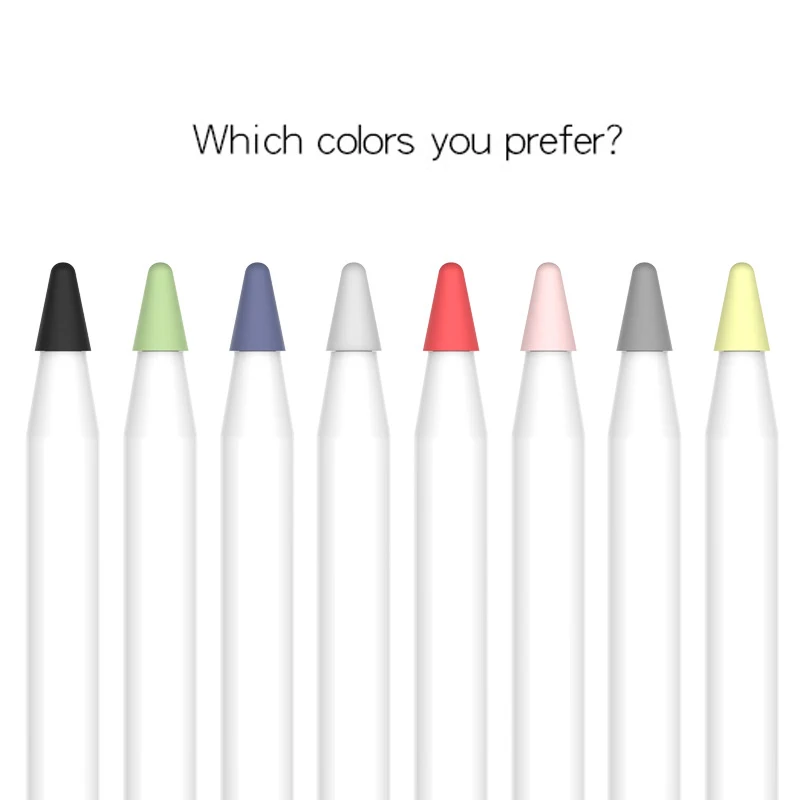 Colorful Skin 8pcs Pen Nib Protective Cover for Apple Pencil 1 2 Touch Screen Stylus for Apple Pencil Silicone Tip Case