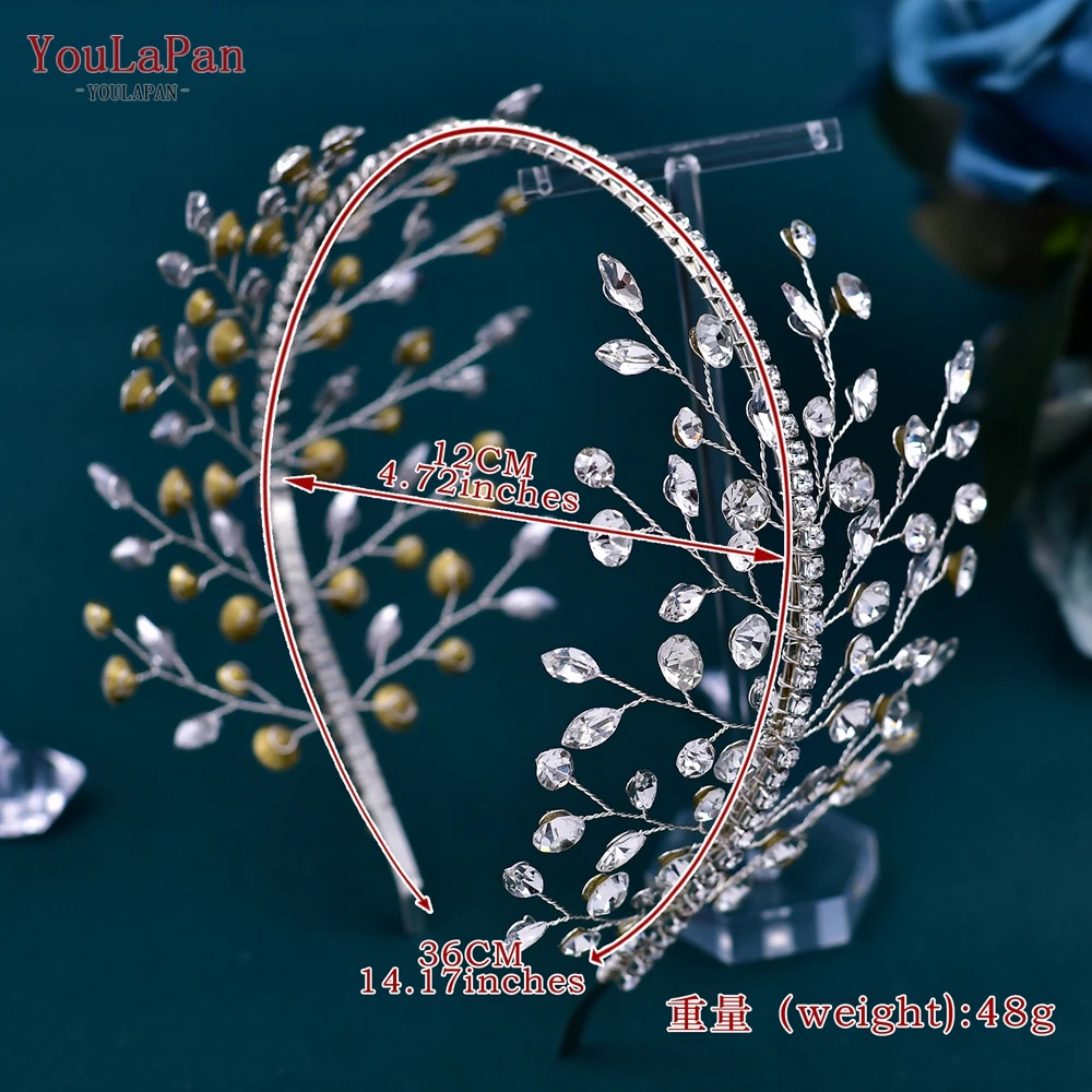 YouLaPan Rhinestone Bridal Headband Women Hair Hoop Wedding Tiara Hair Accessories Party Girls Headwear Bride Headdress HP534