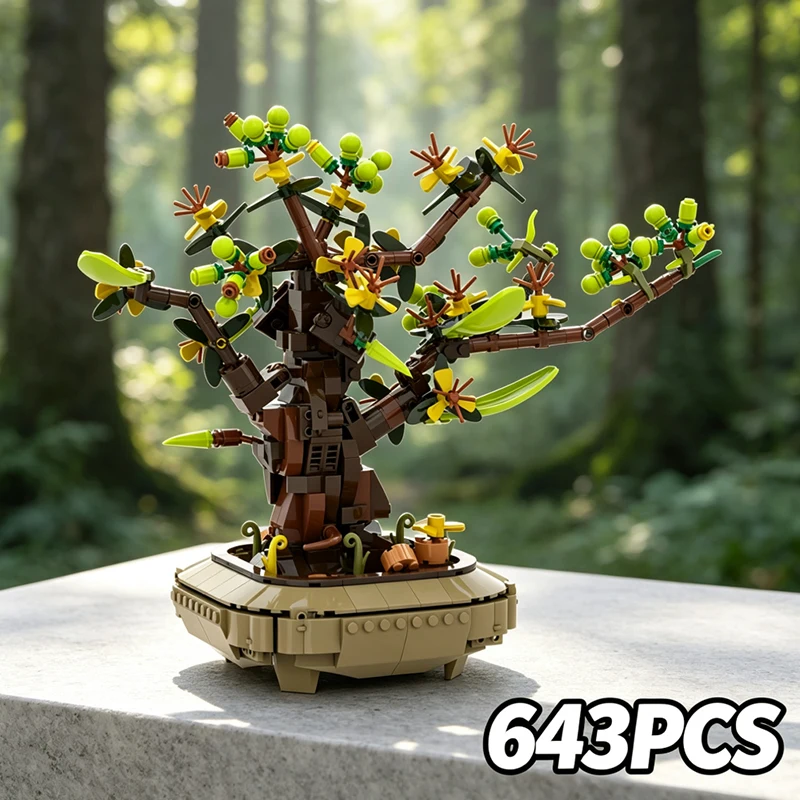 643PCS MOC Bonsai Tree Building Blocks Plant Landscape Model Bricks DIY Assembly Toy Desktop Ornament Gift for Adult Collectors